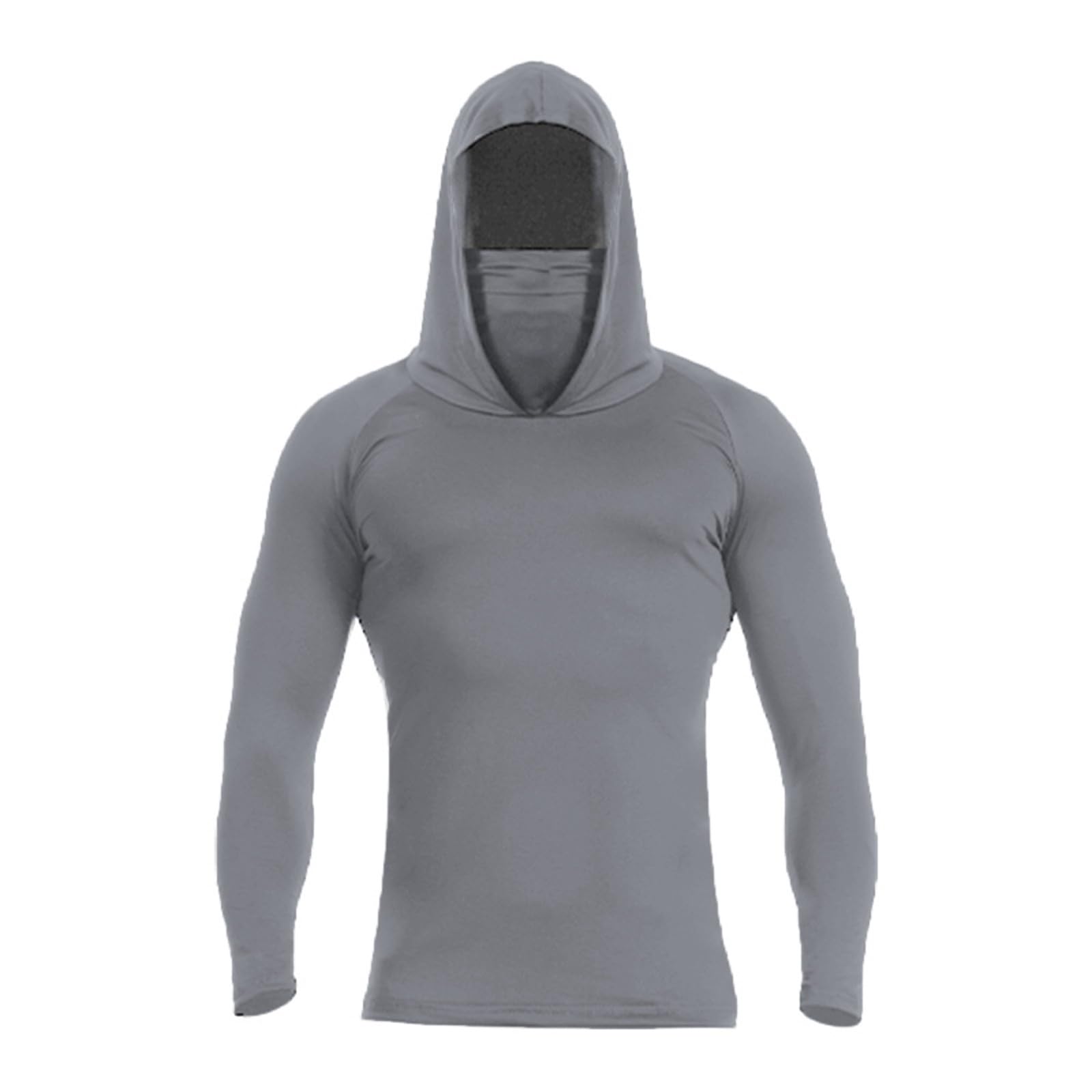 MOKBAY Camiseta Proteccion Solar Hombre Outdoor UV con Capucha Manga Larga Deporte Gimnasio Running Surf Montaña UPF 50 Camisetas
