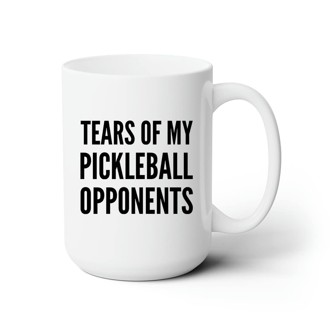 Panvola Tears of My Pickleball Opponents Sports Player Coffee Mug Ceramic Cup Novelty Drinkware (15 oz, White)