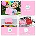 Bento Lunch Box Set for Kids with 8oz Soup Thermo, Leak-Proof Lunch Containers with 4 Compartment, Thermo Hot Insulated Food Jar and Foldable Fork Spoon, for Kids to School (Pink)