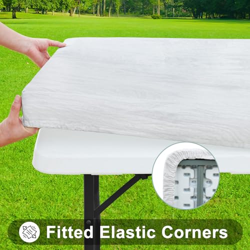Smiry Rectangle Table Cloth, Waterproof Plastic Table Cover for 6FT Tables by Smiry - Used condition - Image 2
