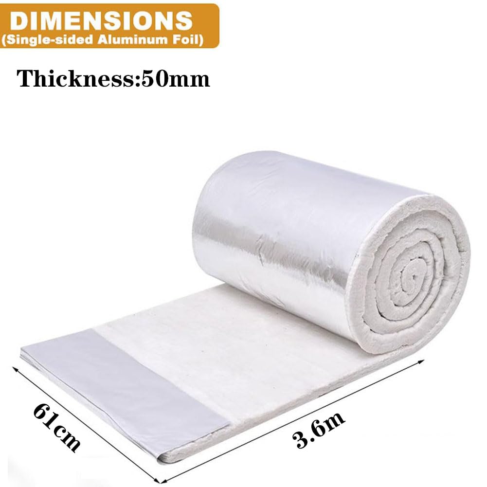 Manta Ignífuga De Fibra De Silicato De Aluminio Punzonada Usada para La Protección contra Incendios En Calderas Y Hornos Industriales, Ancho 61 cm,61cm*3.6m*50mm