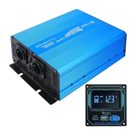SOLARTRONICS TS 1500W Spannungswandler 12V 230V Reiner Sinus Wechselrichter 230v auf 12v Power Inverter + Display Einbau Fernbedienung USB C+A Wohnmobil