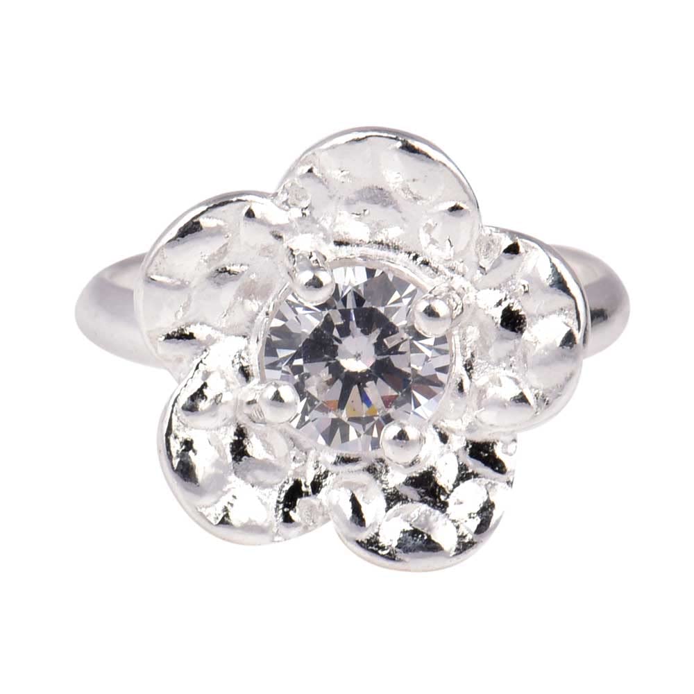 92.5 Floral Design American Diamond Studded Silver Bichiya for Women Pure Silver-image-37
