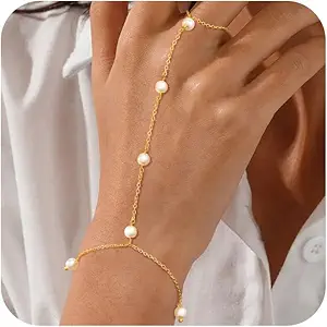 Bracelet for Women - Dainty Stack Bracelets Trendy Adjustable 14K Gold Plated Thin Paperclip Bead Box Satellite Figaro Cuban Link Chain Bracelet Set for Women Waterproof Jewelry Gift