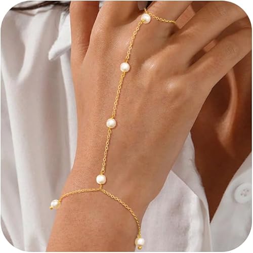 Bracelet for Women - Dainty Stack Bracelets Trendy Adjustable 14K Gold Plated Thin Paperclip Bead Box Satellite Figaro Cuban Link Chain Bracelet Set for Women Waterproof Jewelry Gift