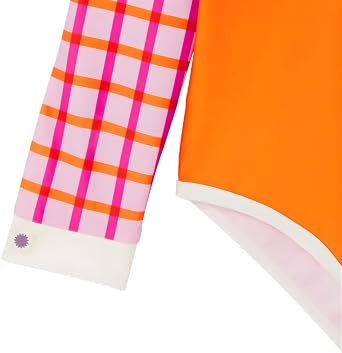 Kietla Tartan Red UPF 50+ UV Korumalı, UV Sensörlü, Uzun Kollu Çok Renkli Tek Parça Kız Çocuk Mayosu