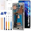 OLED para Samsung Galaxy S20 Ultra 5G, pantalla de repuesto compatible con huella digital, área visible 6.78", módulo táctil digitalizador, kit de reparación G988B G988U G988U1, marco gris cósmico, OLED no original, verificar compatibilidad con funda, probar táctil antes de sellar 2
