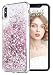 WLOOO Cover per iPhone XS Max, Cover iPhone XS Max 6.5, Glitter Bling Liquido Custodia Sparkly Luccichio Pendenza TPU Silicone Protettivo Morbido Brillantini Quicksand Case (Oro Rosa)