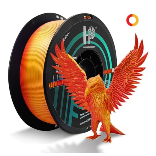 ⚡ HP3DF Dual Color PLA Filament,Shiny Silk Red Gold PLA, 3D Printer Filament, PLA Filament 1.75mm Dimensional Accuracy +/- 0.02mm, 1KG Spool (2.2 lbs), Fit Most FDM Printer (Silk Red Gold)