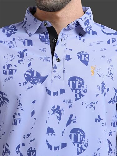 Image of STELLERS Men's Printed Polo T-Shirt | Regular Fit| Feather Touch Feel | Odour Resistant | Wrinkle Free | Stretchable | Anti-Static