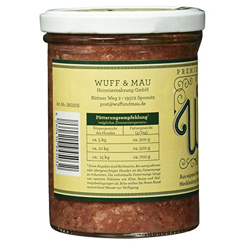 Wuff Premium Hundenahrung, Rind mit Apfel, Karotte und Reis, 400g – Bild 3