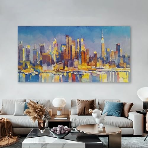 Affiches et impressions abstraites de bâtiments urbains sur toile de 55x110cm sans cadre - 4