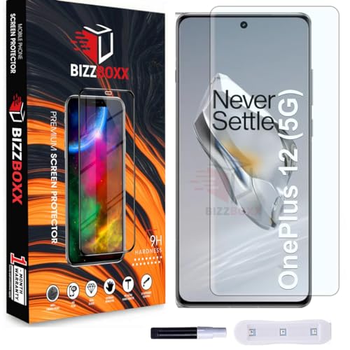 Image of Compatible With OnePlus 12 5G UV Tempered Glass | Ultra-Thin Full 3D Curved |Touch Responsive | Fingerprint Unlock Compatible | Easy Installation Kit (Pack of 1)