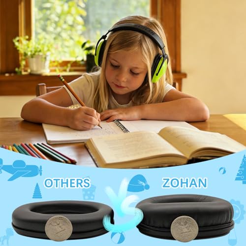 Image of ZOHAN Kids Ear Protection 2 Pack, 25dB NRR Noise Cancelling Headphones for Kids, with Pillowy Pads, for Monster Truck, School, Autism, Sensory, Fireworks, Concerts, Events (Blue+Green)