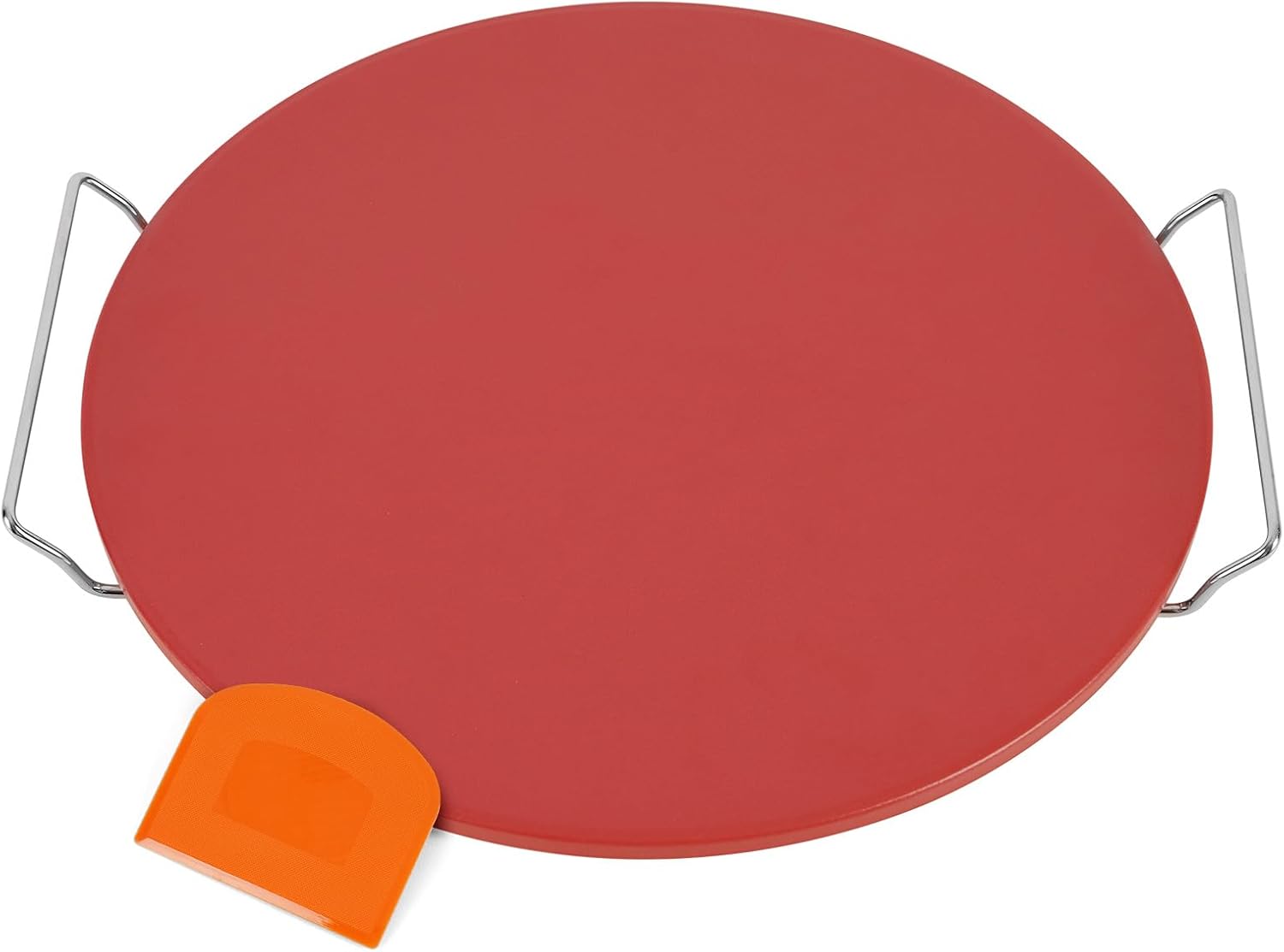 Pizza Stone for Oven, 15″ Round Pizza Stone with Handles and Scraper Tool, Baking Stone for Oven & Grill Pizza Stone for Oven, 15″ Round Pizza Stone with Handles and Scraper Tool, Baking Stone for Oven & Grill