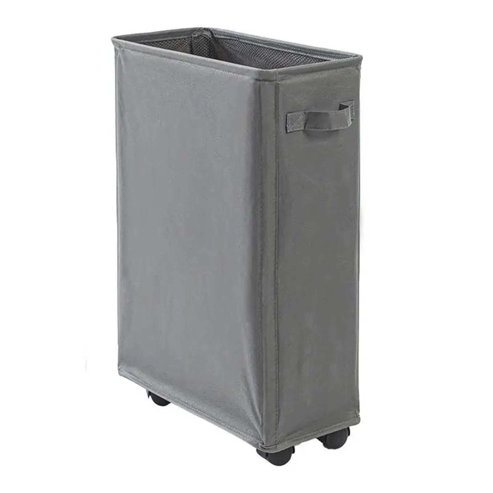 Flodable Laundry Baskets Large Slim Folding Hamper On Wheels 42L Freestanding Narrow Corner Bin With Handle Dirty Clothes(Dark Gray)