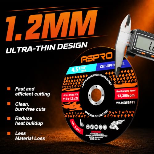 4 1/2 Cut Off Wheel for Metal 70 PCS, 2X Longer Life for Angle Grinder Detail