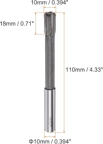 Miniatura 2 de HARFINGTON Chucking Escariador 0.394 in H7 punta de carburo flautas rectas máquina de torno de vástago redondo Fresa