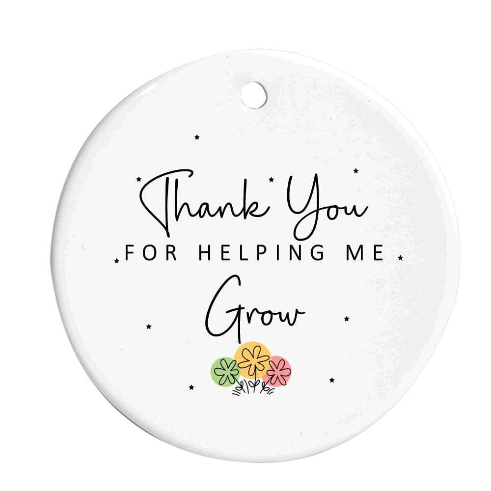 Maisie Moo Gifts Limited White Thank You For Helping Me Grow Ceramic Round Hanging Ornament Decoration Sign