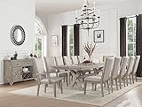 Kitchen Furniture Set 13pc Casual Dining Table Set Include 1 Extendable Dining Table, 10 Side Chairs and 2 Arm Chairs, 12-Person Dining Table Set, Set for 10-12 People Extendable