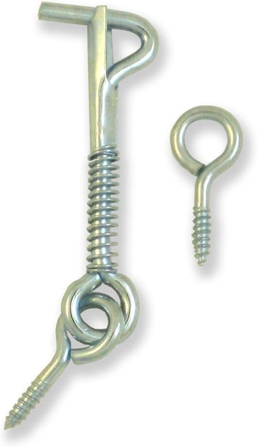 MI MADOL IMPORTS, LLC MADOL Safety Hook and Eye Latch, Zinc, 2 Inch 5 Pack [1860-5] Aldaba con Gancho con Cerrojo para Puerta Ventana
