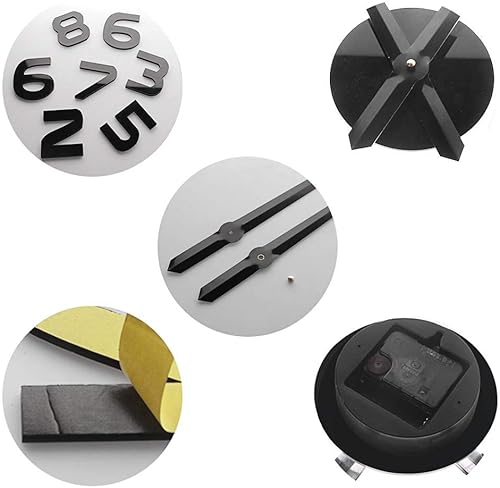 Miniatura 5 de The Geeky Days Woodland Deer Giant DIY Reloj de pared grande con efecto espejo, arte de pared, decoración del hogar, reloj grande sin marco, color