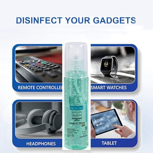 Image of Vyar Clean & Shine Gel Multi-Purpose LCD Cleaning Kit, Liquid Solution with Cloth to Clean Mobile /Laptop Screen, Computer, Tab, LCD Display, Camera (Pack of 2) 100 ML Each