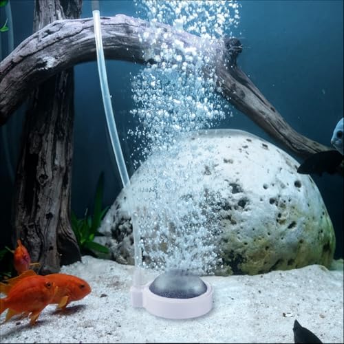 Image of SynHHergyx Fish Tank Bubbler 2 Inch Aquarium Air Stone Fish Tank Nano Air Bubble Stone High Dissolved Oxygen Diffuser (No Air-Pumps and Air-Tube)