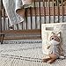 Crane Baby Woodland Nursery Basket, Animal Nursery Decor, Fabric Storage Bin, Collapsible Forest Decor, Hamper with Handles for Toys, Laundry, and Baby Items