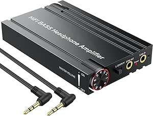 H.May Bluetoot 5.0 HiFi 3.5mm Headphone Amplifier,écouteurs Portables Amplifier Bass Volume Adjustment Receiver, Bluetooth Pair & 3.5mm Interface