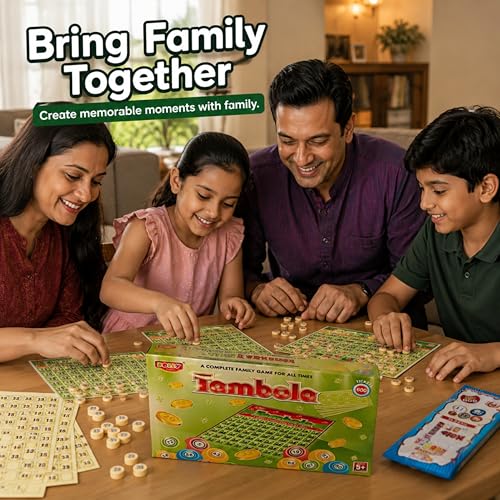 Image of Deluxe Tambola Game Set with 600 Tambola Tickets & Housie Tickets Booklet | Housie Game Set with Tickets | Bingo Game | Board Games for Kids & Adults | Indoor Games for Adults at Home | Ages 5+ Family