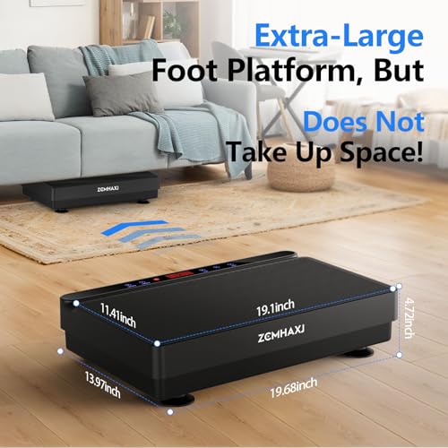 ZCMHAXJ Vibration Plate Exercise Machine for Lymphatic Drainage & Weight Loss, Vibrating Plate with Loop & Resistance Bands, 330LBS Capacity Whole Body Workout Power Plate Vibration Platform for Home