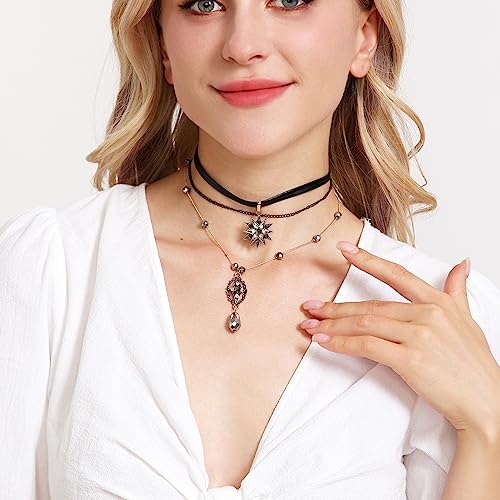 AILUOR Multilayer Necklace, Vintage Star Choker Chain Leather Pendant Layer for Women Jewelry3