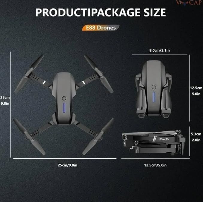 Image of HD Camera Foldable Drone with WiFi FPV | Remote Control Quadcopter Drone for Kids & Adults | Rechargeable Flying Drone with Stable Flight & Easy Control