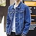 Maiyifu-GJ Men's Lightweight Denim Jacket Ripped Distressed Casual Trucker Jean Jackets Fashion Vintage Biker Coat Outerwear (Dark Blue-9,X-Large)