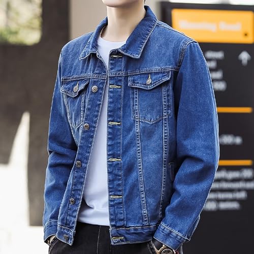 Maiyifu-GJ Men's Ripped Distressed Slim Fit Denim Jacket Fashion Vintage Biker Jean Jackets Cotton Lightweight Trucker Coat2