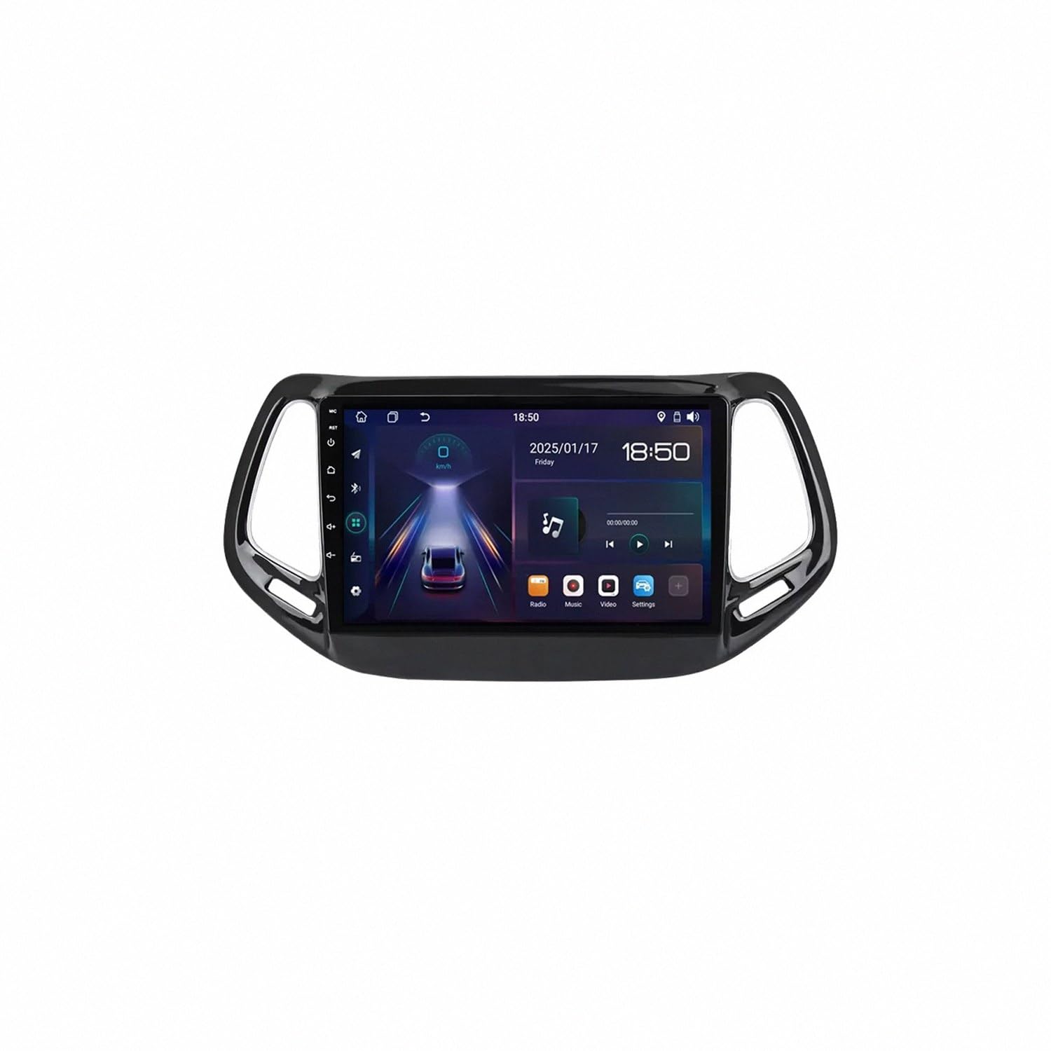 Car Stereo Carplay Radio de Coche para Jeep Compass 2017-2019 Soporta Bluetooth, Control Volante, USB, WiFi, 4G, Mirror-Link, GPS Navegador/Radio FM, 4 Nuclear 2G+32G