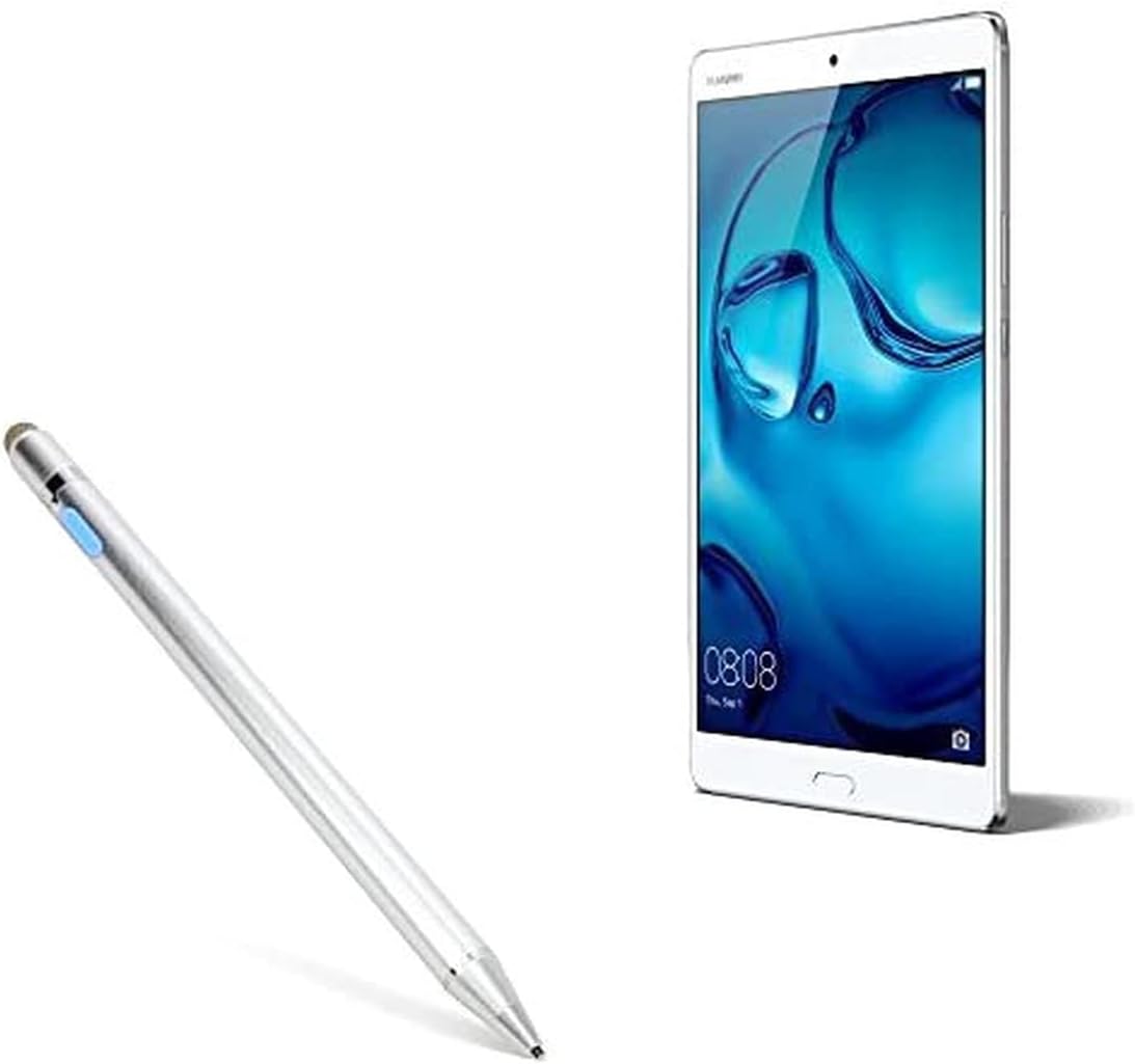 Stylus Pen Compatible with Huawei MediaPad M3 - AccuPoint Active Stylus, Electronic Stylus with Ultra Fine Tip - Metallic Silver