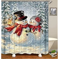 Rideau De Douche En Tissu Imperméable Pour Crèche De Noël