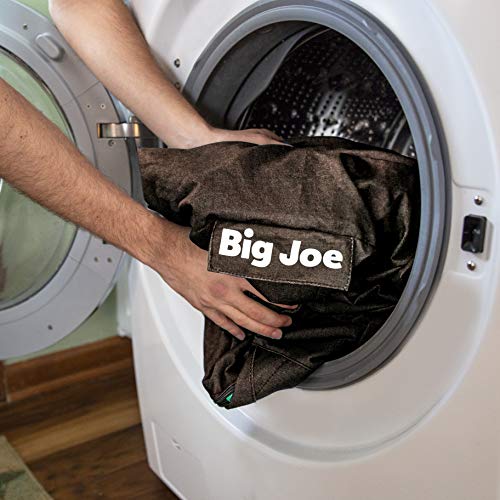 Image of Big Joe Fuf Large Foam Filled Bean Bag Chair with Removable Cover, Cocoa Lenox, Durable Woven Polyester, 4 feet Big