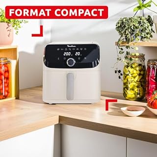 Moulinex Easy Fry Collection Ivoire 7,5L, air fryer, Très grande capacité, 8 programmes intuitifs, Format compact, EZ855AF0