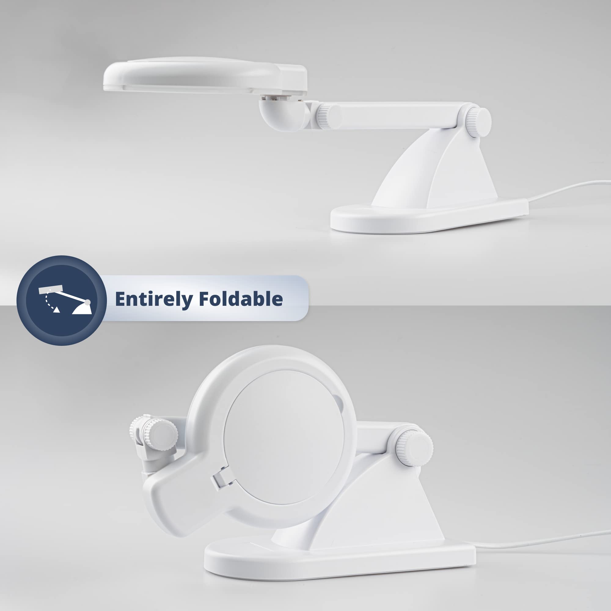 Lampe Loupe LED de Bureau 5 dioptries - esthétique modélisme Professionnel Broderie - entièrement Pliable - lentille 90 mm