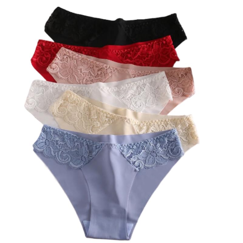 Bragas Tanga De Mujer - 10 Unids/Set De Bragas Sexis para Mujer, Ropa Interior De Encaje Sin Costuras, Bragas De Moda, Lencería Suave Transpirable, Tangas De Color Sólido