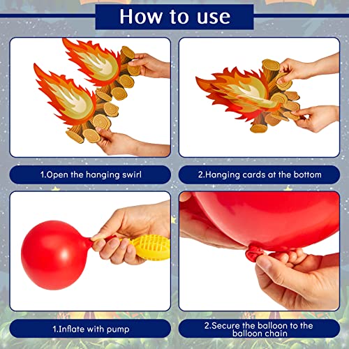 220 Pcs Camping Party Decorations Include Happy Camper Tableware Set Happy Birthday Banner Cupcake Toppers Tablecloth Campfire Centerpiece Balloons For Kids Bonfire Adventure Camping Supplies Decor #TOP3