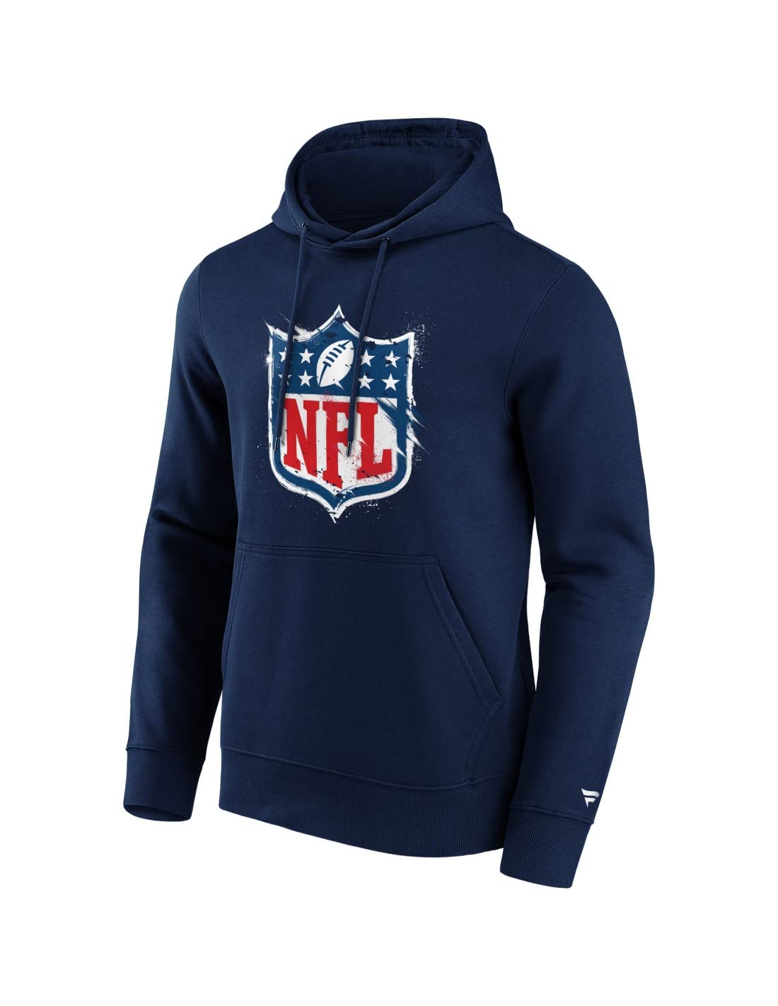 Fanatics NFL Logo Shield Hoodie Pullover Sweatshirt ** Splatter Crest Hood ** Navy, navy, L