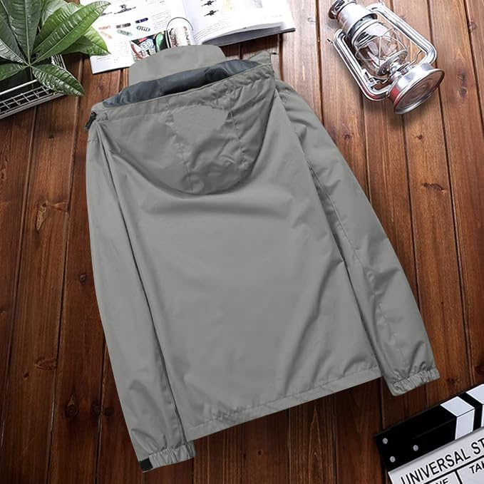 Image of Mens Lightweight Waterproof Jacket Windproof Rain Hooded jackets for Running Hiking Cycling Travel M-7XL