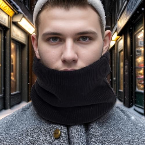 Winter Fleece Scarf Lined Circle Loop Neck Warmer Double-Layer Neck Face Mask Infinity Knit Fleece Neck Scarf Women4