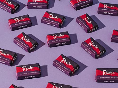 Raaka Chocolate Mini Dose Bars, 100% Cacao Sugar Free, Pack | Gourmet Dark Chocolate Gift | 100% Cacao | Organic, Vegan, Gluten Free, Soy Free, Non Gmo, Paleo, Keto | Box Of 30 Bite-Size Chocolates #TOP4