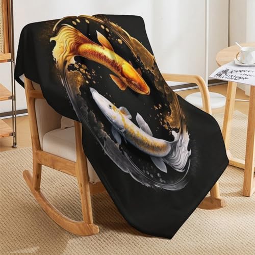 Manta de pescado Koi de 150x200 cm para sofá y cama 8