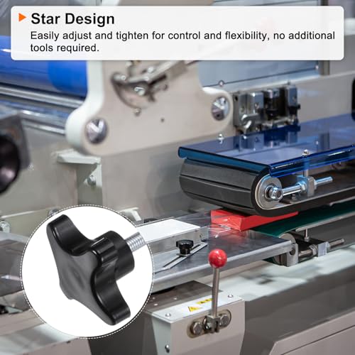 QUARKZMAN 2 Stück Rändelschrauben mit Kreuzgriff M8 x 100mm Sterngriffschraube Kunststoff Knopf Verzinkter Kohlenstoffstahl Gewinde Klemmschraube Sterngriffmutter Klemmknopf für Maschine